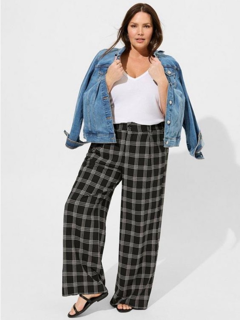 torrid Black & White Plaid Boot Cut Pants